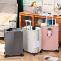 Trolley Suitcase with Cupholder and Usb Charger Carry on Baggage Aluminium Body Luggage