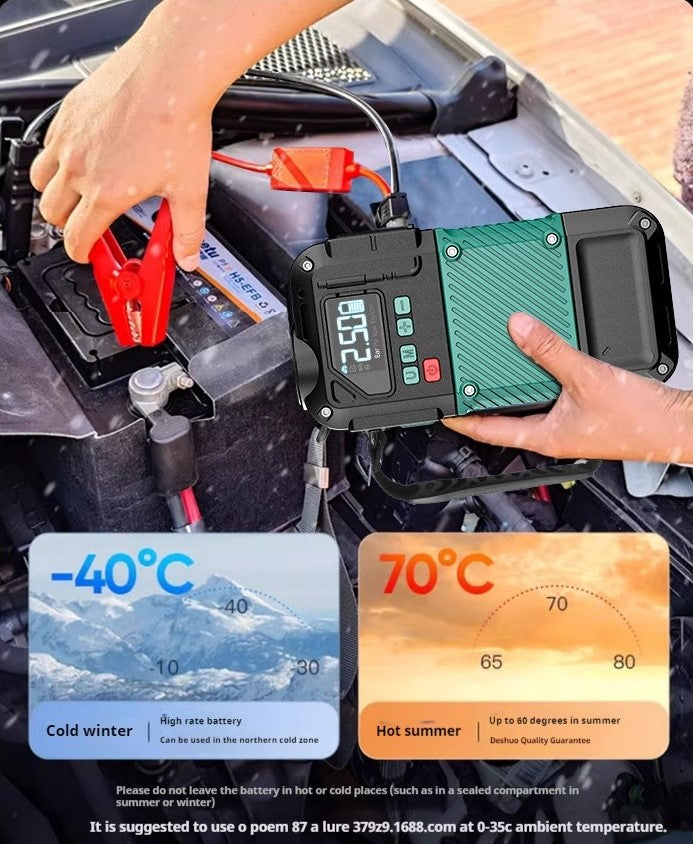 new portable multi-function best 12V car battery jump starter with air compressor pump tyre inflator power bank station pack kit