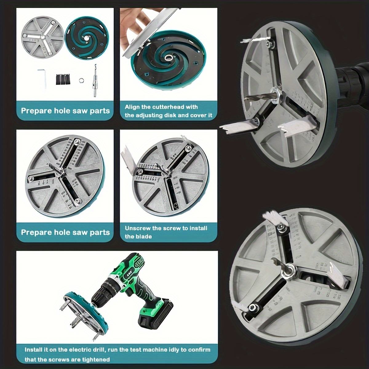 woodworking hole saw electric drill punching gypsum board Aluminum plastic tool adjustable hole er