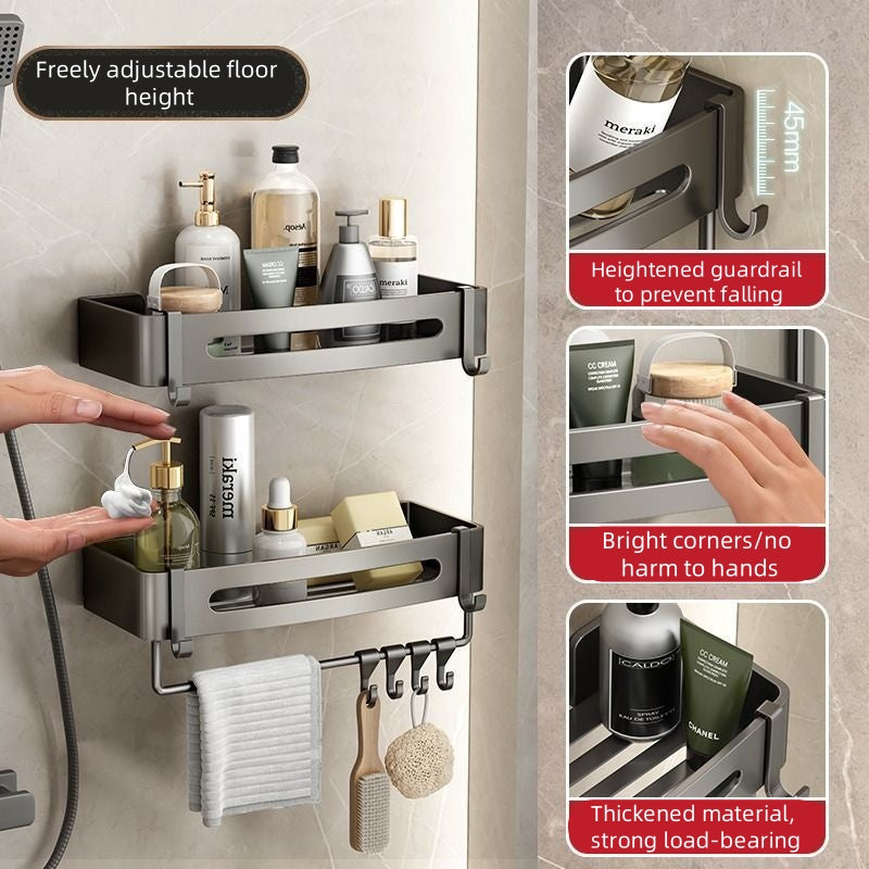 Classic Style Folding Storage Holder Towel Rack Stainless Steel Bathroom Folding Towel Rack Bar With Shelf