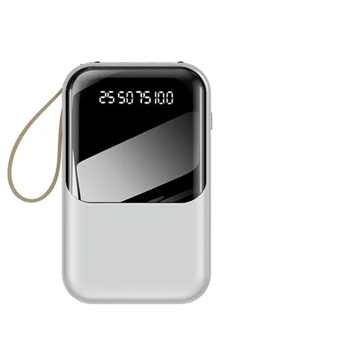 Mini Portable charger Powerbank 10000mah LED Display Built-in cable Power Bank 10000mAh