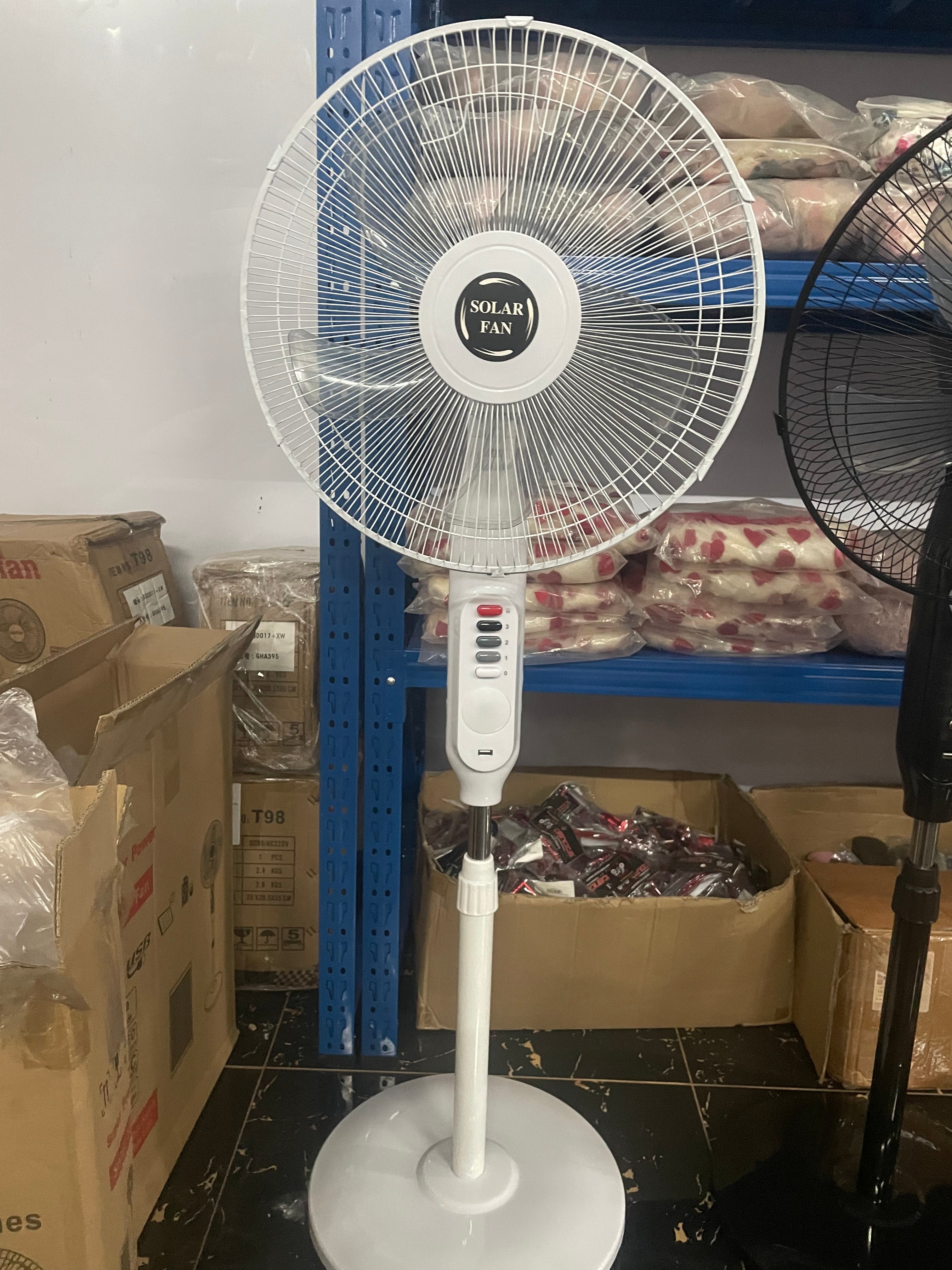 16 Inch DC/AC Stand Solar Fan With LED Night Light with Solar Panel