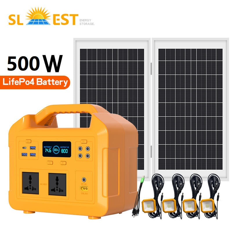 500W 550W 1200W LiFePO4 Battery Portable Solar Power Station With LCD Screen