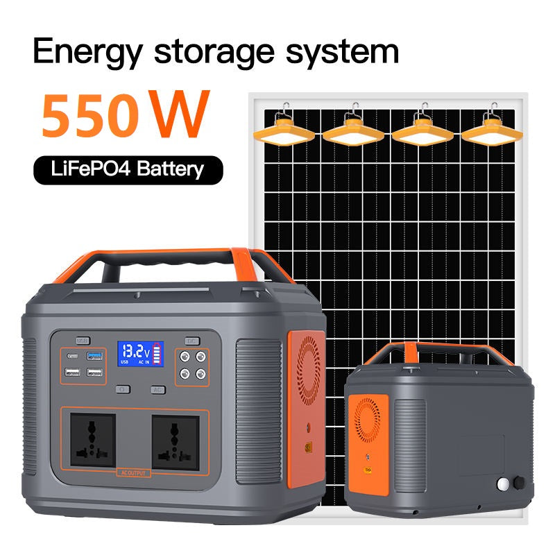 500W 550W 1200W LiFePO4 Battery Portable Solar Power Station With LCD Screen